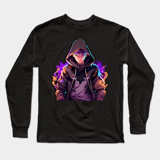 Hooded anime wizard Long Sleeve T-Shirt